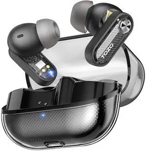 Crystal Pods Black & Blue Hybrid Active Noise Cancelling Wireless Earbuds, 10mm Drivers Deep Bass Stereo Sound, 4 Mics Smart ENC AI Calls, 32 EQ via App, Bluetooth 5.4 Headphones Crystal Pods Black & Blue Hybrid Active Noise Cancelling Wireless Earbuds, 10mm Drivers Deep Bass Stereo Sound, 4 Mics Smart ENC AI Calls, 32 EQ via App, Bluetooth 5.4 Headphones