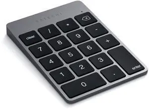 Slim Aluminum Bluetooth Keypad, Wireless Number Pad with 18 Keys, Micro USB Rechargeable Numpad, External Number Pad for MacBook Air/Pro/Neo, iPad Air/Pro, iMac, PC - Space Gray Slim Aluminum Bluetooth Keypad, Wireless Number Pad with 18 Keys, Micro USB Rechargeable Numpad, External Number Pad for MacBook Air/Pro/Neo, iPad Air/Pro, iMac, PC - Space Gray