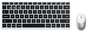 Slim X1 Bluetooth Backlit Keyboard & M1 Wireless Bluetooth Mouse for Mac and Windows, with Rechargeable Type-C Port - Silver Slim X1 Bluetooth Backlit Keyboard & M1 Wireless Bluetooth Mouse for Mac and Windows, with Rechargeable Type-C Port - Silver