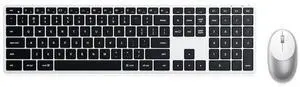 Slim X3 Bluetooth Backlit Keyboard & M1 Wireless Bluetooth Mouse for Mac and Windows, with Rechargeable Type-C Port - Silver Slim X3 Bluetooth Backlit Keyboard & M1 Wireless Bluetooth Mouse for Mac and Windows, with Rechargeable Type-C Port - Silver
