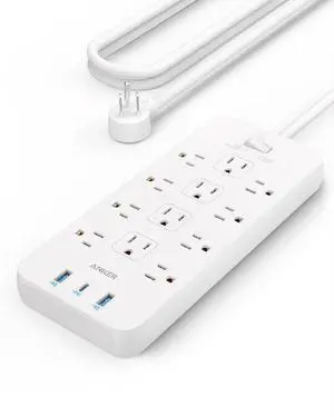 Power Strip with 2100J Surge Protector, Outlet Extender, 5ft Extension Cord with Multiple Outlets, 12 AC, 2 USB A,1 USB C Port for 20W, Home Office, Dorm Room Essentials, TUV Listed Power Strip with 2100J Surge Protector, Outlet Extender, 5ft Extension Cord with Multiple Outlets, 12 AC, 2 USB A,1 USB C Port for 20W, Home Office, Dorm Room Essentials, TUV Listed
