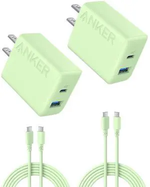 iPhone Charger, 2-Pack 20W Fast USB C Charger Block, Type C Charger Fast Charging for iPhone 17/17 Pro Max/16 Series/iPad Pro and More (Green, 2 Pack & 2 Cable) iPhone Charger, 2-Pack 20W Fast USB C Charger Block, Type C Charger Fast Charging for iPhone 17/17 Pro Max/16 Series/iPad Pro and More (Green, 2 Pack & 2 Cable)