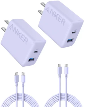 iPhone Charger, 2-Pack 20W Fast USB C Charger Block, Type C Charger Fast Charging for iPhone 17/17 Pro Max/16 Series/iPad Pro and More (Purple, 2 Pack & 2 Cable) iPhone Charger, 2-Pack 20W Fast USB C Charger Block, Type C Charger Fast Charging for iPhone 17/17 Pro Max/16 Series/iPad Pro and More (Purple, 2 Pack & 2 Cable)