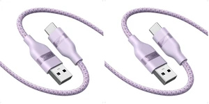 Car Carplay Cable for iPhone 17 16 Pro Max Plus, Upcycled Braided USB A to USB C Car Charger Cord for Samsung Note20 and More (6FT,Violet) (Pack of 2) Car Carplay Cable for iPhone 17 16 Pro Max Plus, Upcycled Braided USB A to USB C Car Charger Cord for Samsung Note20 and More (6FT,Violet) (Pack of 2)