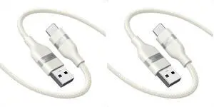 Car Carplay Cable for iPhone 17 16 Pro Max Plus, Upcycled Braided USB A to USB C Car Charger Cord for Samsung Note20 and More(6FT,White) (Pack of 2) Car Carplay Cable for iPhone 17 16 Pro Max Plus, Upcycled Braided USB A to USB C Car Charger Cord for Samsung Note20 and More(6FT,White) (Pack of 2)