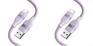 Car Carplay Cable for iPhone 17 16 Pro Max Plus, Upcycled Braided USB A to USB C Car Charger Cord for Samsung Note20 and More (3FT,Violet) (Pack of 2) Car Carplay Cable for iPhone 17 16 Pro Max Plus, Upcycled Braided USB A to USB C Car Charger Cord for Samsung Note20 and More (3FT,Violet) (Pack of 2)