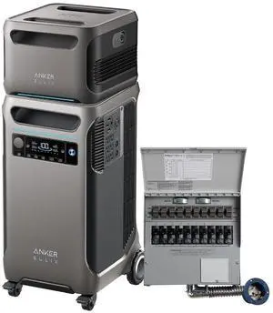 SOLIX F3800 120V/240V Home Backup Kit, 7.68kWh Portable Power Station with Transfer Switch Kit, LiFePO4 Battery, 6000W AC Output, Solar Generator for Home Use, RV, Emergencies, & Outages SOLIX F3800 120V/240V Home Backup Kit, 7.68kWh Portable Power Station with Transfer Switch Kit, LiFePO4 Battery, 6000W AC Output, Solar Generator for Home Use, RV, Emergencies, & Outages