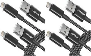 6 ft Premium Double-Braided Nylon Lightning Cable, Apple MFi Certified for iPhone Chargers, iPhone X/8/8 Plus/7/7 Plus/6/6 Plus/5s, iPad, iPad mini, and More (Black) (Pack of 2) 6 ft Premium Double-Braided Nylon Lightning Cable, Apple MFi Certified for iPhone Chargers, iPhone X/8/8 Plus/7/7 Plus/6/6 Plus/5s, iPad, iPad mini, and More (Black) (Pack of 2)