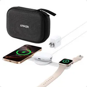 MagSafe Compatible MagGo UFO 3-in-1 Charger, iPhone 17 Wireless Charging Station, 15W Qi2 Certified, Foldable Travel Charging Pad (Aurora White, with Travel Case & Adapter) MagSafe Compatible MagGo UFO 3-in-1 Charger, iPhone 17 Wireless Charging Station, 15W Qi2 Certified, Foldable Travel Charging Pad (Aurora White, with Travel Case & Adapter)