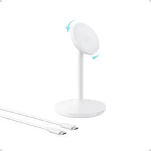 MagGo iPhone 17 MagSafe Charger Compatible Stand, 15W Fast Magnetic Wireless Charging Station, Qi2 Certified 360° Wireless Charger (White, with Cable) MagGo iPhone 17 MagSafe Charger Compatible Stand, 15W Fast Magnetic Wireless Charging Station, Qi2 Certified 360° Wireless Charger (White, with Cable)