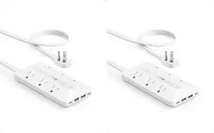 Flat Plug Power Strip(300J), 20W USB-C, 10-in-1 Ultra Thin Power Strip with 6 AC, 2 USB-A/2 USB-C,10feet Extension Cord, Desk Charging Station,Home Office College Dorm Essentials (Pack of 2) Flat Plug Power Strip(300J), 20W USB-C, 10-in-1 Ultra Thin Power Strip with 6 AC, 2 USB-A/2 USB-C,10feet Extension Cord, Desk Charging Station,Home Office College Dorm Essentials (Pack of 2)