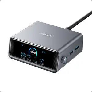 Prime Charging Station, 250W 6-Port GaN USB C Charger, 2.26" LCD Smart Display Control, Compatible with iPhone, Galaxy, MacBook, Dell for Home Office, Gaming Desk Accessories Prime Charging Station, 250W 6-Port GaN USB C Charger, 2.26" LCD Smart Display Control, Compatible with iPhone, Galaxy, MacBook, Dell for Home Office, Gaming Desk Accessories