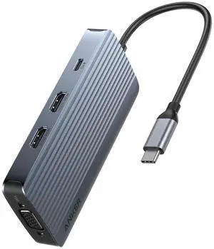 8-in-1 USB-C Hub, USB C Docking Station Triple Display Multi-Port Dongle with 2 HDMI and VGA, 5Gbps Data Transfers, USB Ports for MacBook Air/Pro, Dell XPS, iPad Pro, and More 8-in-1 USB-C Hub, USB C Docking Station Triple Display Multi-Port Dongle with 2 HDMI and VGA, 5Gbps Data Transfers, USB Ports for MacBook Air/Pro, Dell XPS, iPad Pro, and More
