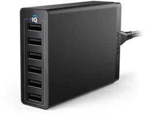 Desktop Charger, 60W 6 Port USB Multiple Charging Hub, PowerPort 6 Multiple USB Charger, Campatible with iPhone, iPad, MacBook, Galaxy, LG, HTC, and More Desktop Charger, 60W 6 Port USB Multiple Charging Hub, PowerPort 6 Multiple USB Charger, Campatible with iPhone, iPad, MacBook, Galaxy, LG, HTC, and More