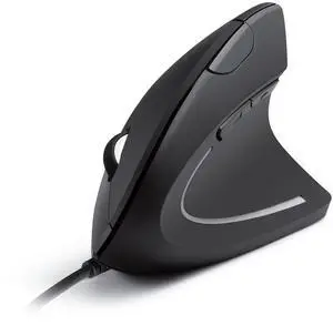 USB Wired Vertical Mouse, Ergonomic Design Mouse for Computer and Laptop, 5 Buttons, 1000/1600 DPI, Optical Technology, USB Corded - Black USB Wired Vertical Mouse, Ergonomic Design Mouse for Computer and Laptop, 5 Buttons, 1000/1600 DPI, Optical Technology, USB Corded - Black
