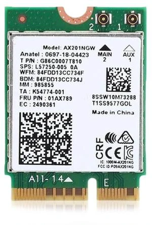 AX201 WiFi 6 Card | Dual Band Wi-Fi | 2.4 Gbps | CNVio2 M.2 Wifi Card for PC | Supports Bluetooth 5.2 | Requires Intel 10th+ Gen CPU with Windows 10+ or Linux | AX201NGW AX201 WiFi 6 Card | Dual Band Wi-Fi | 2.4 Gbps | CNVio2 M.2 Wifi Card for PC | Supports Bluetooth 5.2 | Requires Intel 10th+ Gen CPU with Windows 10+ or Linux | AX201NGW
