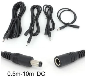 DC Female to Male Plug Extension connector Cable 0.5/1.5m/2M/3/5m/10m 2.1mmx5.5mm for 12V Power Adapter Cord CCTV Camera Strip L(0.5M) DC Female to Male Plug Extension connector Cable 0.5/1.5m/2M/3/5m/10m 2.1mmx5.5mm for 12V Power Adapter Cord CCTV Camera Strip L(0.5M)