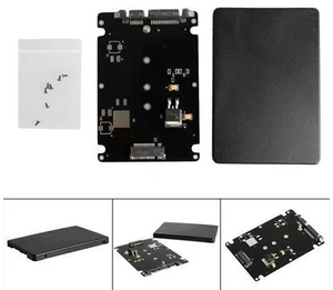 B+M Key Socket 2 M.2 NGFF (SATA) SSD to 2.5 SATA Adapter Card with Case New B+M Key Socket 2 M.2 NGFF (SATA) SSD to 2.5 SATA Adapter Card with Case New