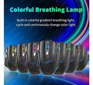 Gaming Esports Mouse 3200 DPI 7 Keys Game Mouse RGB Light Ergonomic Wired Game Mouse For Computer PC Laptop Accessories Mice(Black 01) Gaming Esports Mouse 3200 DPI 7 Keys Game Mouse RGB Light Ergonomic Wired Game Mouse For Computer PC Laptop Accessories Mice(Black 01)