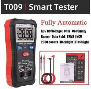 T009 Digital Multimeter Smart Multitester Ohm Continuity AC DC 600V Voltage Buzzer TRMS DMM Tester Electrician Tools Multimetro(T009 Multimeter) T009 Digital Multimeter Smart Multitester Ohm Continuity AC DC 600V Voltage Buzzer TRMS DMM Tester Electrician Tools Multimetro(T009 Multimeter)