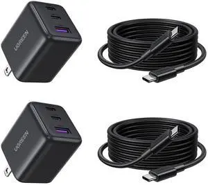UGREEN 2 Pack 30W Charger for iPhone 17 Fast Charging, 3 Port GaN Charger Block with 6.6ft USB-C Cable for iPhone 17/Air/16/15/14, Galaxy S25/S24/S23, Pixel 10/9/8/7, iPad and More, Matt Black UGREEN 2 Pack 30W Charger for iPhone 17 Fast Charging, 3 Port GaN Charger Block with 6.6ft USB-C Cable for iPhone 17/Air/16/15/14, Galaxy S25/S24/S23, Pixel 10/9/8/7, iPad and More, Matt Black