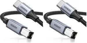 UGREEN USB B to USB C 6 FT Printer Cable, Nylon USB B to C Cord for MacBook Pro/Air, MIDI Cable Compatible with Yamaha Piano Keyboard, DAC, DJ Controller for iPad (Pack of 2) UGREEN USB B to USB C 6 FT Printer Cable, Nylon USB B to C Cord for MacBook Pro/Air, MIDI Cable Compatible with Yamaha Piano Keyboard, DAC, DJ Controller for iPad (Pack of 2)