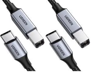 UGREEN USB-B to USB-C Cable 10FT, Nylon Braided for Printer & MIDI (Pack of 2) UGREEN USB-B to USB-C Cable 10FT, Nylon Braided for Printer & MIDI (Pack of 2)
