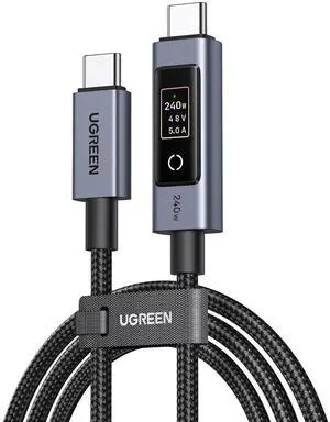 UGREEN Nexode 240W USB-C to USB-C Cable with TFT Smart Display, 6.6ft UGREEN Nexode 240W USB-C to USB-C Cable with TFT Smart Display, 6.6ft
