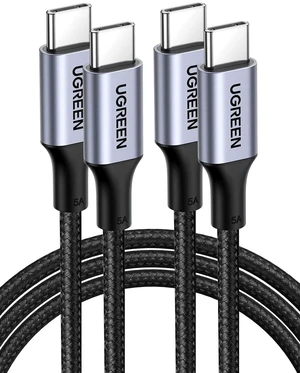 100W USB C to USB C Cable, Fast Charging, 2-Pack, 1.6ft, Black 100W USB C to USB C Cable, Fast Charging, 2-Pack, 1.6ft, Black
