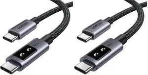 UGREEN Uno USB C Cable 100W with LED Display, Fast Charging, 6.6ft, Black (Pack of 2) UGREEN Uno USB C Cable 100W with LED Display, Fast Charging, 6.6ft, Black (Pack of 2)