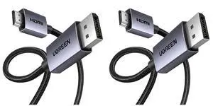 UGREEN 4K DisplayPort to HDMI Cable 1080P@120Hz, 3.3FT (Pack of 2) UGREEN 4K DisplayPort to HDMI Cable 1080P@120Hz, 3.3FT (Pack of 2)