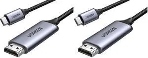 UGREEN USB C to HDMI 2.0 Cable 4K@60Hz for Home Office, 6.6FT (Pack of 2) UGREEN USB C to HDMI 2.0 Cable 4K@60Hz for Home Office, 6.6FT (Pack of 2)