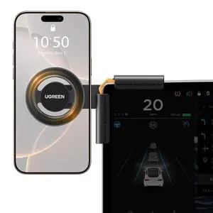 UGREEN Phone Holder for Tesla Model 3 and Y Accessories Magsafe Car Mount Magnetic Phone Mount Strongest Magnet Power Compatible with iPhone 17 16 15 14 13 Plus Pro Max Series UGREEN Phone Holder for Tesla Model 3 and Y Accessories Magsafe Car Mount Magnetic Phone Mount Strongest Magnet Power Compatible with iPhone 17 16 15 14 13 Plus Pro Max Series