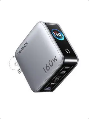 UGREEN Nexode Pro Charger, 160W GaN 5-Port Fast USB C Wall Charger Block, Type-C Charging with Smart Display & Touch Control Compatible for MacBook Pro/Air, iPhone 17/16 Series, iPad, Galaxy UGREEN Nexode Pro Charger, 160W GaN 5-Port Fast USB C Wall Charger Block, Type-C Charging with Smart Display & Touch Control Compatible for MacBook Pro/Air, iPhone 17/16 Series, iPad, Galaxy