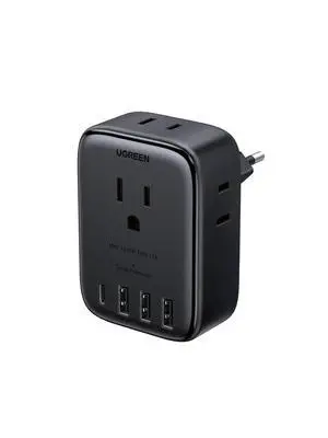 UGREEN 20W 8-Port European Travel Plug Adapter GaN | 1 USB-C, 3 USB-A, 4 AC, Type C Power Converter, for US to Italy Spain France Iceland Germany Portugal, EU Travel Essentials UGREEN 20W 8-Port European Travel Plug Adapter GaN | 1 USB-C, 3 USB-A, 4 AC, Type C Power Converter, for US to Italy Spain France Iceland Germany Portugal, EU Travel Essentials