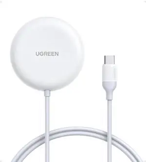 UGREEN Qi2.2 25W MagSafe-Compatible Wireless Charging Pad | Qi2.2 Certified, Fast Charging Pad for iPhone 12-17 Series and AirPods, 5FT Cable, White, Adapter Not Included UGREEN Qi2.2 25W MagSafe-Compatible Wireless Charging Pad | Qi2.2 Certified, Fast Charging Pad for iPhone 12-17 Series and AirPods, 5FT Cable, White, Adapter Not Included