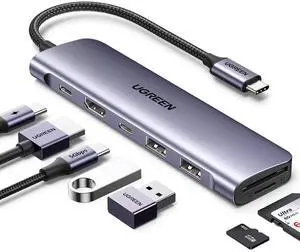 UGREEN USB C Hub for Laptop Revodok 7 in 1 Dock 4K HDMI to USB C Adapter | 100W PD Charging, USB-C & 2 USB-A 5Gbps Data Ports, SD/TF Card Reader for MacBook Neo/Pro/Air, iPad Pro, XPS, Thinkpad UGREEN USB C Hub for Laptop Revodok 7 in 1 Dock 4K HDMI to USB C Adapter | 100W PD Charging, USB-C & 2 USB-A 5Gbps Data Ports, SD/TF Card Reader for MacBook Neo/Pro/Air, iPad Pro, XPS, Thinkpad
