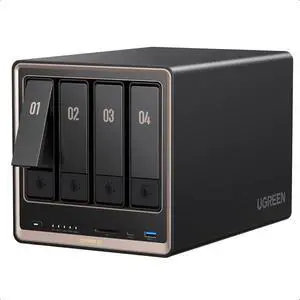 UGREEN NAS DXP4800 GT 4-Bay Desktop NAS, AMD R2514 CPU, 8GB DDR4 RAM | 2x 10GbE, 2X M.2 NVMe Slots, 4K HDMI Ideal for Smart Home Enthusiasts, Office Teams,Network Attached Storage (Diskless) UGREEN NAS DXP4800 GT 4-Bay Desktop NAS, AMD R2514 CPU, 8GB DDR4 RAM | 2x 10GbE, 2X M.2 NVMe Slots, 4K HDMI Ideal for Smart Home Enthusiasts, Office Teams,Network Attached Storage (Diskless)
