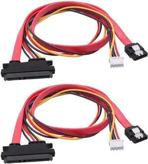 22Pin SATA Data Power Cable 2 in 1 SATA 7+15 to 7 Pin Data with XH2.5 4Pin Power Combo Extension Cable for Hard Disk Optical Drive PC Modding -50cm/1.64ft-2pcs 22Pin SATA Data Power Cable 2 in 1 SATA 7+15 to 7 Pin Data with XH2.5 4Pin Power Combo Extension Cable for Hard Disk Optical Drive PC Modding -50cm/1.64ft-2pcs