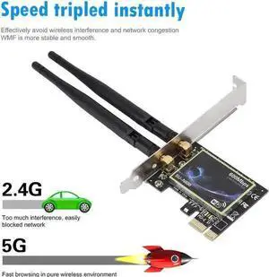 Wireless Adapter WISDUM PCI Wifi Adapter Dual Band 600Mbps PCI-E Wireless Network Card 2.4G/5GHz PCI Express Ethernet WiFi Adapter Wireless Adapter WISDUM PCI Wifi Adapter Dual Band 600Mbps PCI-E Wireless Network Card 2.4G/5GHz PCI Express Ethernet WiFi Adapter