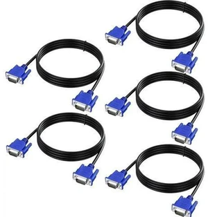 VGA Cable 5 Feet 5-Pack, Male VGA to VGA Male Monitor Computer Cable Adapter Cord HD15 1080P Full HD High Resolutionfor TV Computer Projector-Blue VGA Cable 5 Feet 5-Pack, Male VGA to VGA Male Monitor Computer Cable Adapter Cord HD15 1080P Full HD High Resolutionfor TV Computer Projector-Blue