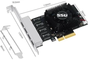 Network Card RTL8245F Gigabit Ethernet PCI Express PCIE Network card 2.5Gbps LAN Adapter 4 Port RJ45 Network Card for Desktop PC Network Card RTL8245F Gigabit Ethernet PCI Express PCIE Network card 2.5Gbps LAN Adapter 4 Port RJ45 Network Card for Desktop PC