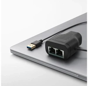 RJ45 Ethernet Splitter 1-to-2, Gigabit, with USB Power, LED Indicator, for Sharing One Ethernet Port Between Two Devices RJ45 Ethernet Splitter 1-to-2, Gigabit, with USB Power, LED Indicator, for Sharing One Ethernet Port Between Two Devices