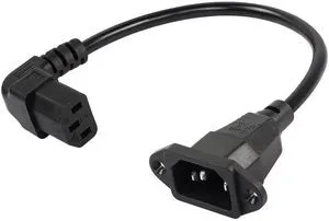 0.3m Down Angle C13 to C14 Panel Mount Power Cable, 90 Degree IEC 320 C13 Female to C14 Male PDU Power Supply Extension Cord for Monitors,Computers,Etc(Dc13m-c14) 0.3m Down Angle C13 to C14 Panel Mount Power Cable, 90 Degree IEC 320 C13 Female to C14 Male PDU Power Supply Extension Cord for Monitors,Computers,Etc(Dc13m-c14)