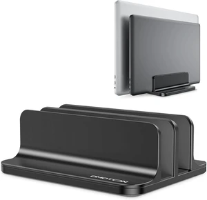 Dual Vertical Desk Laptop Stand Holder, Fits MacBook Air/Pro, Black Dual Vertical Desk Laptop Stand Holder, Fits MacBook Air/Pro, Black