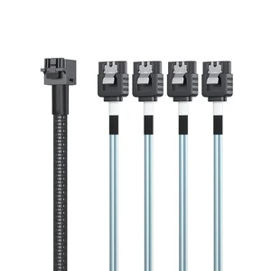10Gtek MiniSAS HD SFF-8643 Breakout to 4xSATA Cable, for Server JBOD/Storage Tray & SAS RAID Controller Compatibility, 1m(3.3ft) 10Gtek MiniSAS HD SFF-8643 Breakout to 4xSATA Cable, for Server JBOD/Storage Tray & SAS RAID Controller Compatibility, 1m(3.3ft)