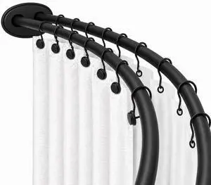 Utopia Alley Signature Aluminum Series Double Curved Shower Curtain Rod, Adjustable 45-72 Inch, Rustproof Aluminum, Dual Rod Design, Separates Curtain & Liner, Adds 8 Inches More Space, Matte Black Utopia Alley Signature Aluminum Series Double Curved Shower Curtain Rod, Adjustable 45-72 Inch, Rustproof Aluminum, Dual Rod Design, Separates Curtain & Liner, Adds 8 Inches More Space, Matte Black