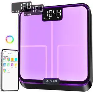 Smart Scale for Body Weight, BMI, Body Fat, Muscle Mass, Bluetooth Wi-Fi Rechargeable Scale, RGB Lighting Color Changing Scale, Sync with Fitness App, Chroma Aspire Smart Scale for Body Weight, BMI, Body Fat, Muscle Mass, Bluetooth Wi-Fi Rechargeable Scale, RGB Lighting Color Changing Scale, Sync with Fitness App, Chroma Aspire