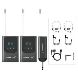 Dual Digital Headset/Lapel Wireless Microphone System PDP-2-2B | 2 Bodypack Transmitters, Mini Receiver, 2 x 15 Frequencies, Hands-Free Vocals, Karaoke Dual Digital Headset/Lapel Wireless Microphone System PDP-2-2B | 2 Bodypack Transmitters, Mini Receiver, 2 x 15 Frequencies, Hands-Free Vocals, Karaoke