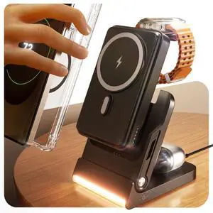 Foldable Charging Station for Samsung,5 in 1 Magnetic Wireless Charger 10000mAh Detachable Portable Power Bank Nightstand for Galaxy S26 Ultra/S26+/S26/S25/Z Fold/Flip 7/S25/S24/S23,Galaxy Watch8,Buds Foldable Charging Station for Samsung,5 in 1 Magnetic Wireless Charger 10000mAh Detachable Portable Power Bank Nightstand for Galaxy S26 Ultra/S26+/S26/S25/Z Fold/Flip 7/S25/S24/S23,Galaxy Watch8,Buds